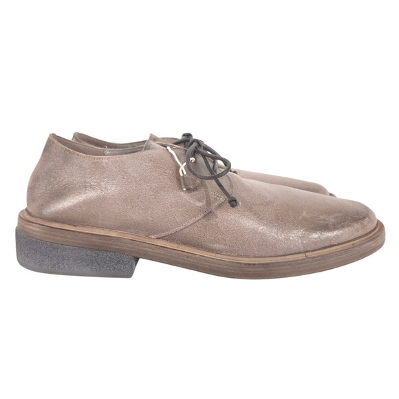 Marsell Distressed Metallic Leather Derbys US 10 EU 43 Mens Bronze Shoes $985 main image 4